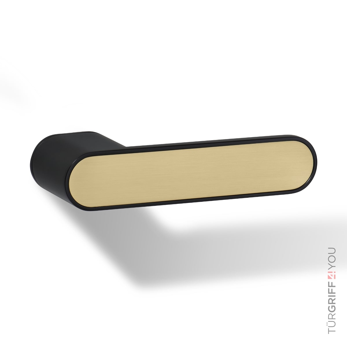 Türgriff Forma R Schwarz Matt mit Gold-Inlay