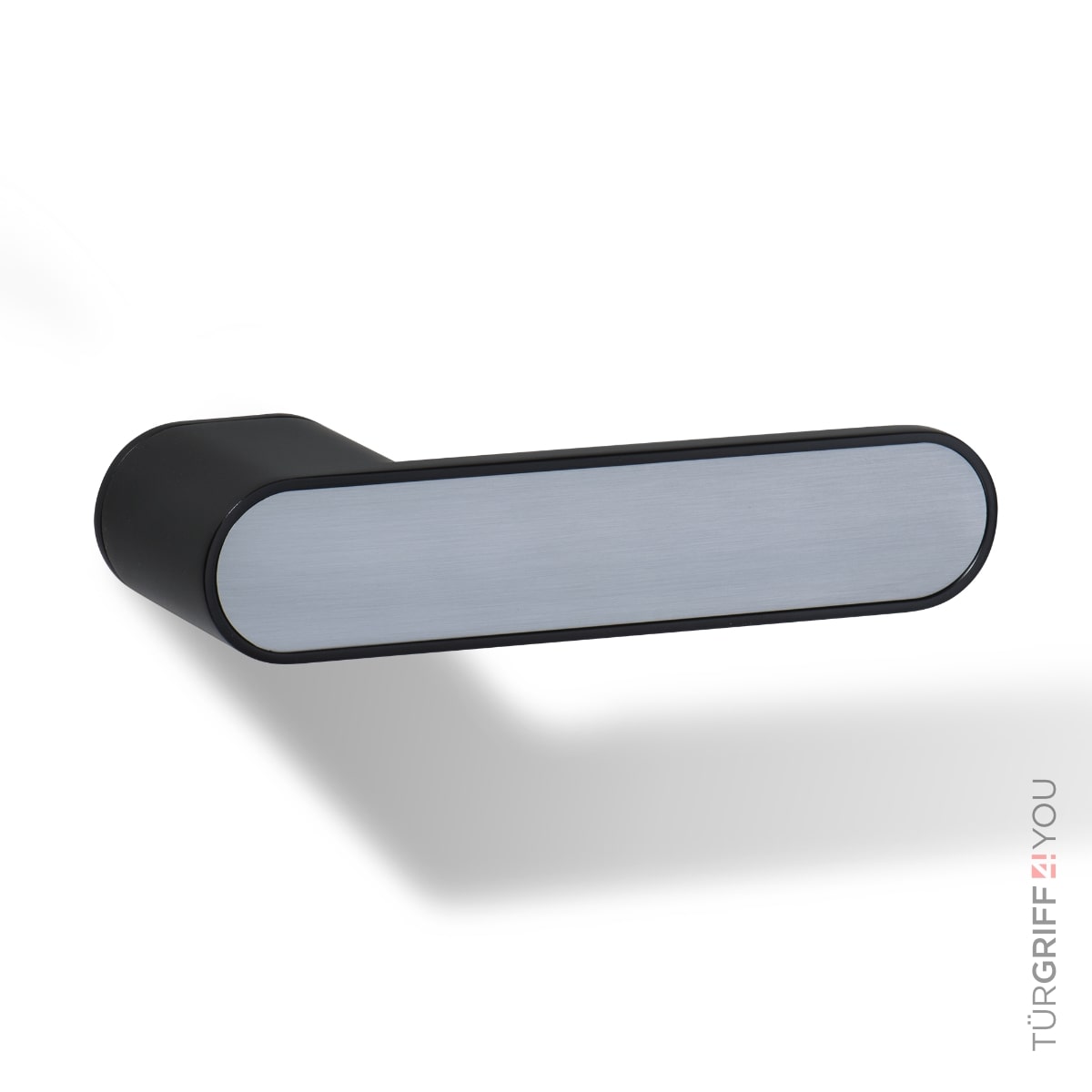 Türgriff Forma R Schwarz Matt mit Platingrau-Inlay