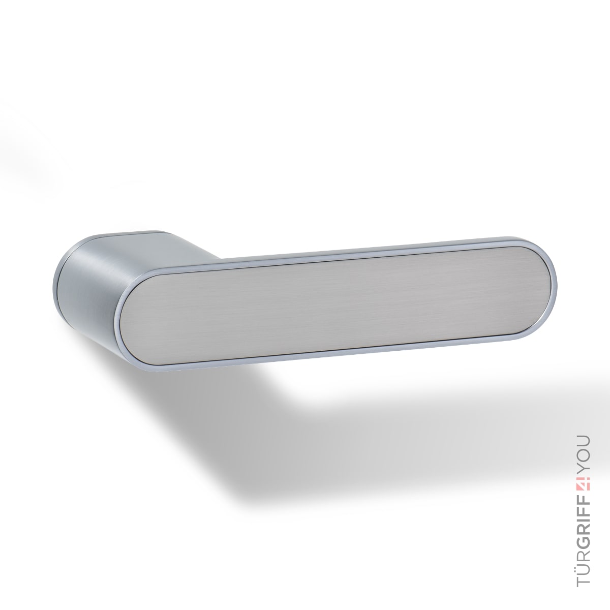 Türgriff Forma R Platingrau mit Inlay Edelstahl matt finish