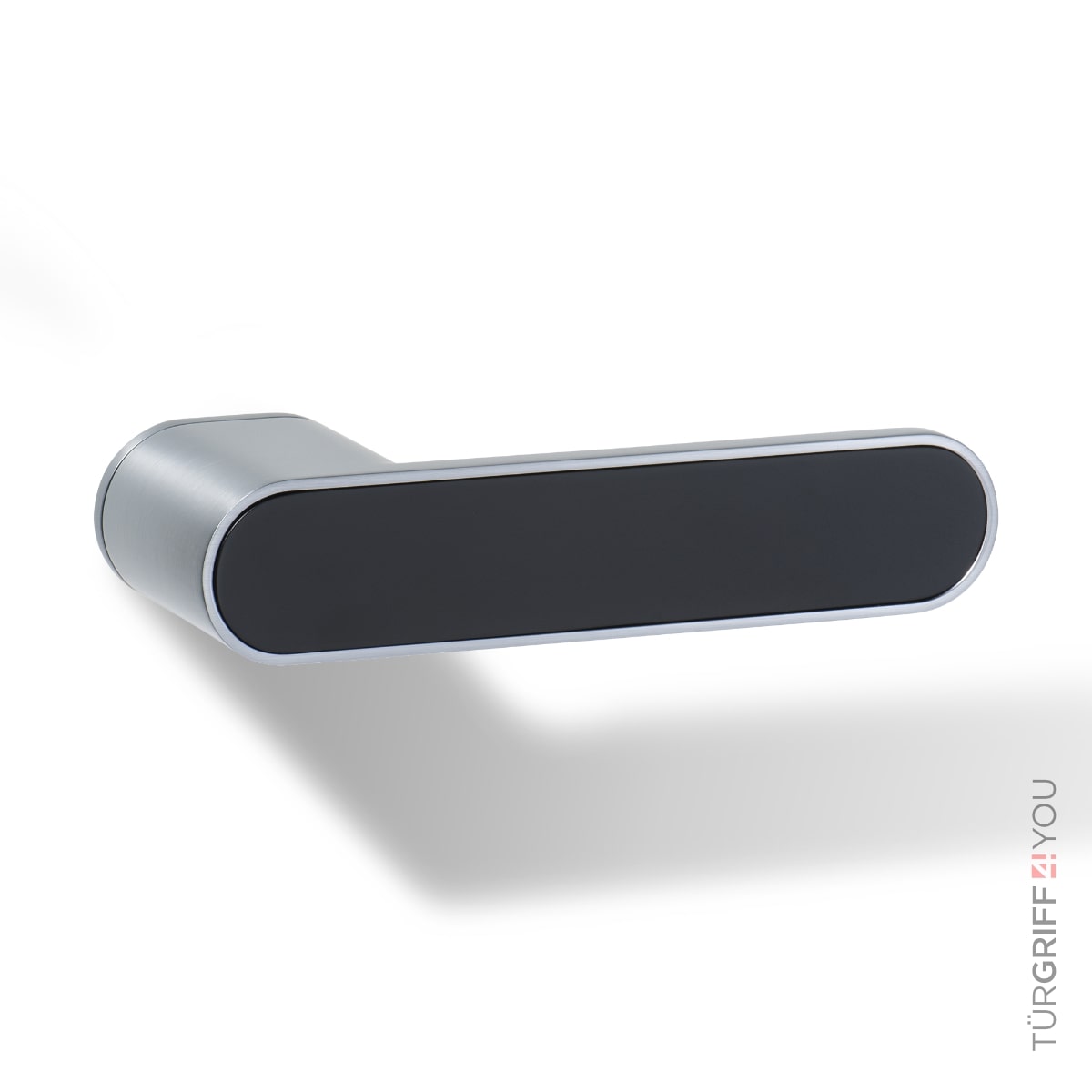 Türgriff Forma R Platingrau mit Inlay Schwarz matt