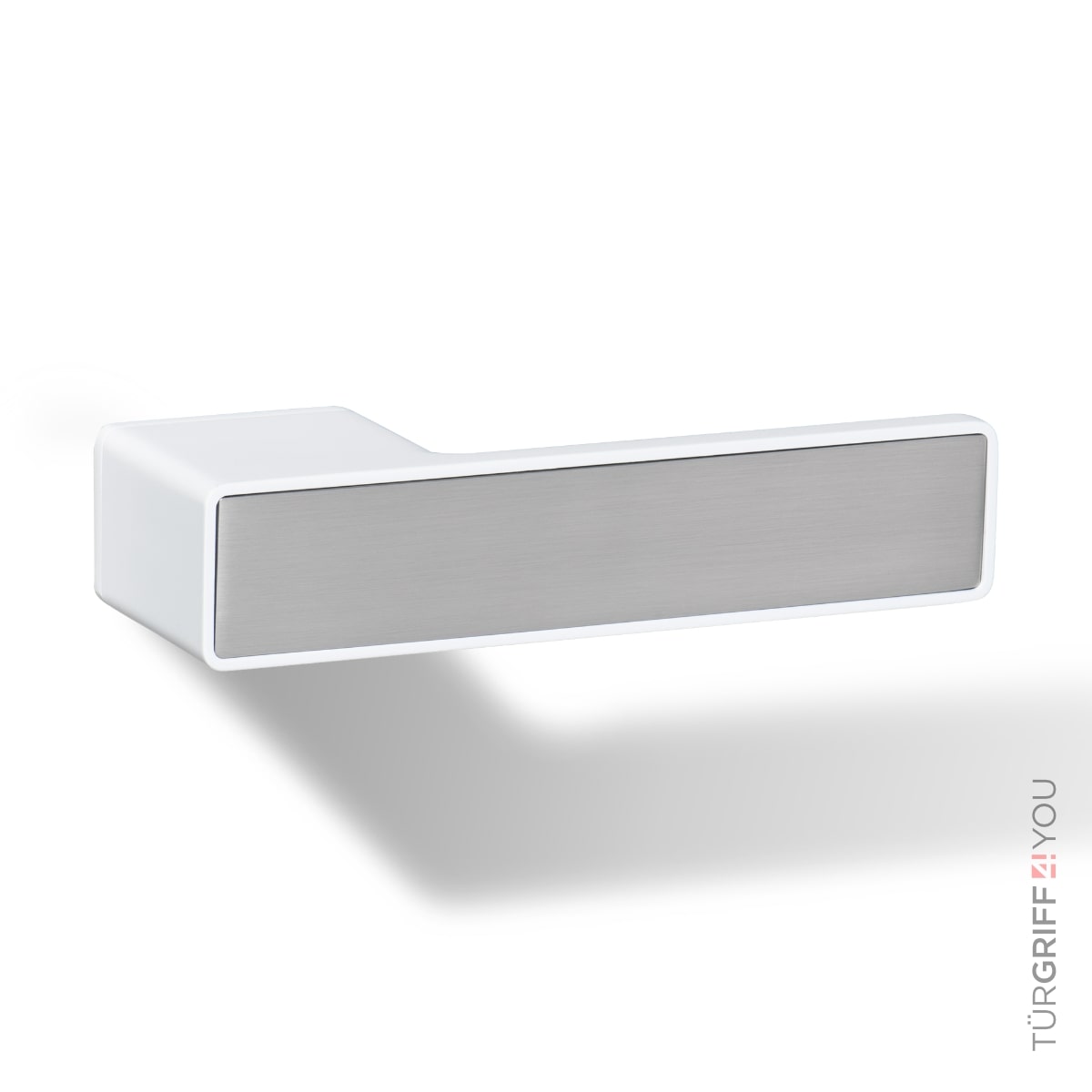Türgriff Forma Q Weiß mit Platingrau-Inlay – Detailansicht