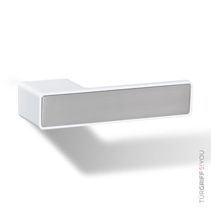 Türgriff Forma Q Weiß mit Platingrau-Inlay – Detailansicht