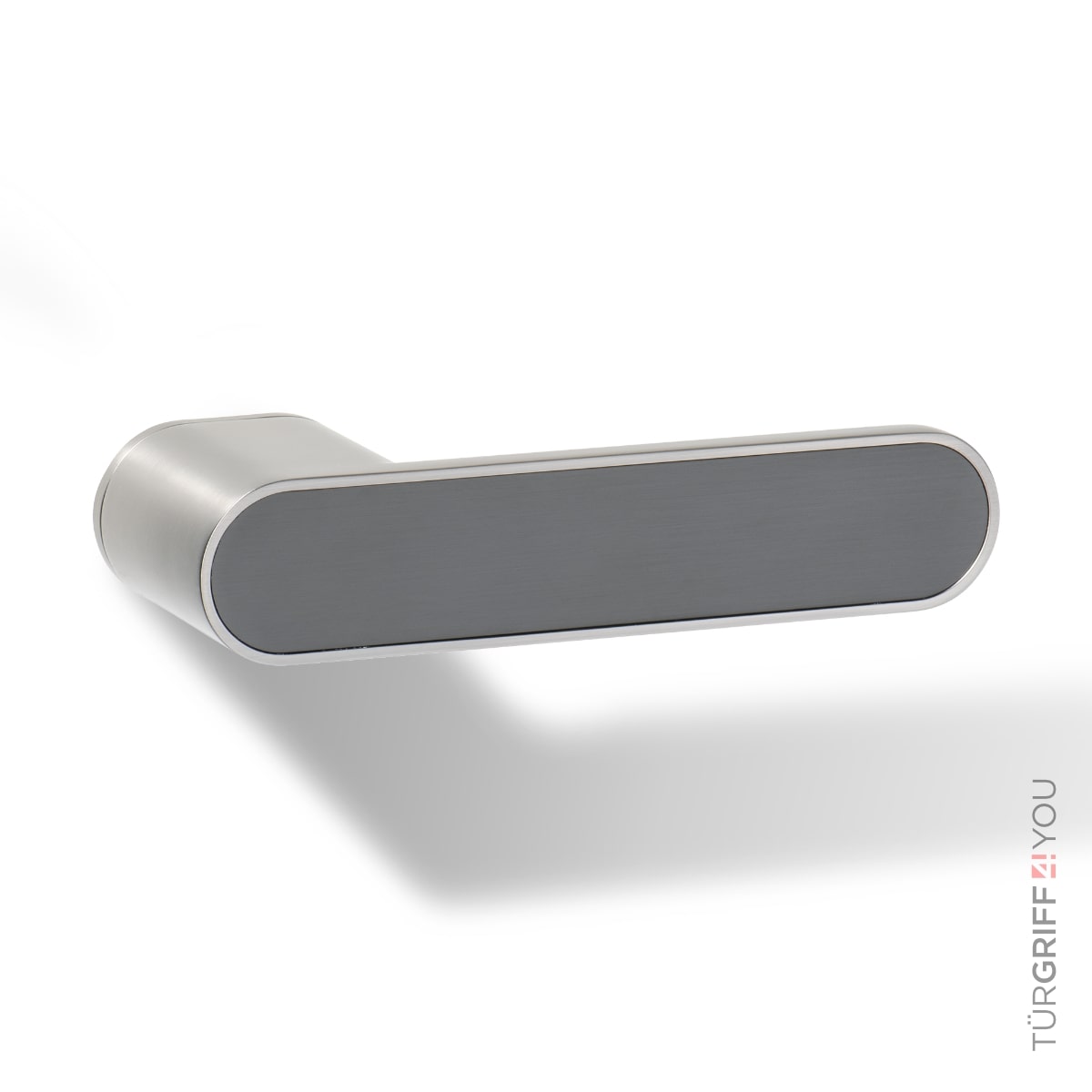 Türgriff Forma R Edelstahl matt finish mit Graphitgrau-Inlay
