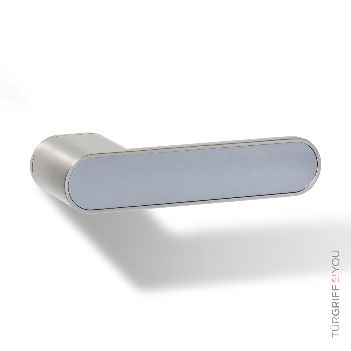 Türgriff Forma R Edelstahl matt finish mit Platingrau-Inlay