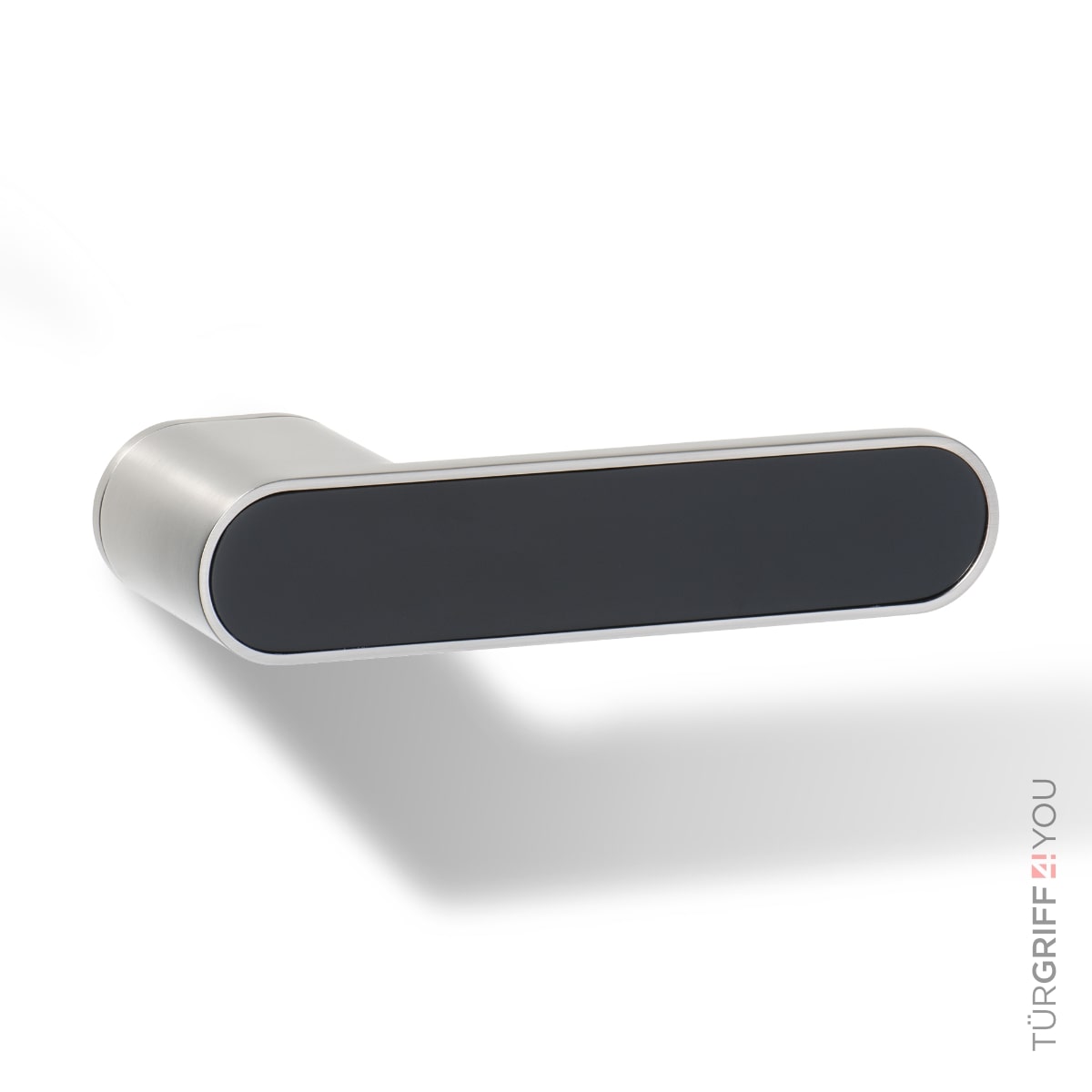 Türgriff Forma R Edelstahl matt finish mit Inlay Schwarz matt