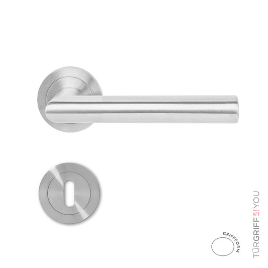 Türgriff INOX Edelstahl – Drückergarnitur für Zimmertüren, Frontansicht